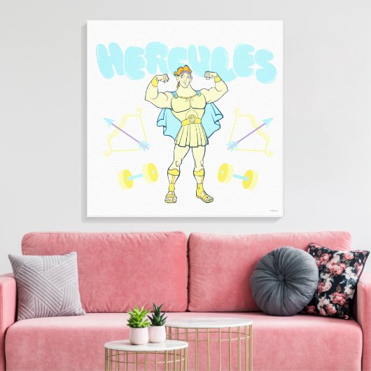 Hercules Arrows and Dumbbells Flex Canvas Print Leinwanddruck (Insitu (Wohnzimmer))