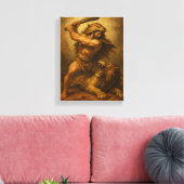 Hercules Battling Lion Wearing Nemean Pelt Leinwanddruck (Insitu (Wohnzimmer))