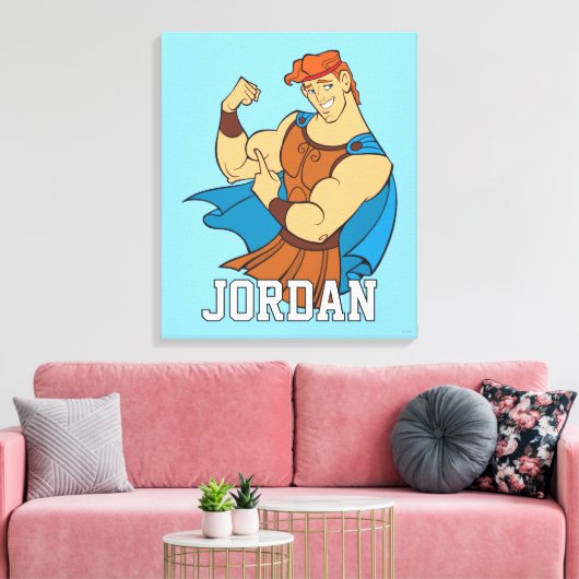 Hercules Bicep Flex Canvas Print Leinwanddruck (Insitu (Wohnzimmer))