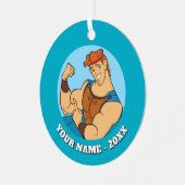 Hercules Bicep Flex Metal Ornament Aus Metall (Vorderseite links)