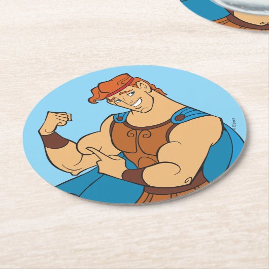 Hercules Bicep Flex Round Paper Coaster Runder Pappuntersetzer (Angewinkelt)