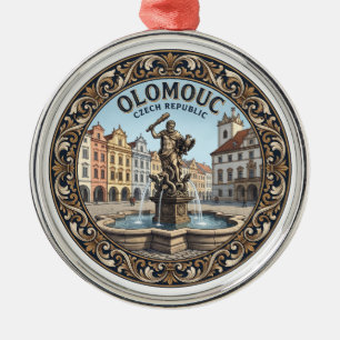 Hercules-Brunnen, Oberer Platz, Olomouc Reise Ornament Aus Metall