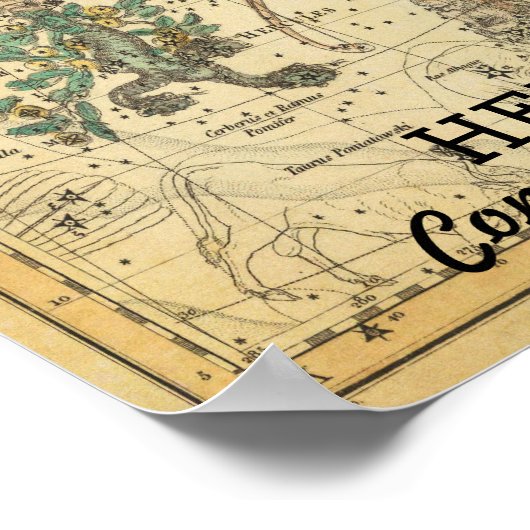 Hercules Constellation Star Map Crown Lyra Poster (Ecke)