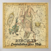 Hercules Constellation Star Map Crown Lyra Poster (Vorne)