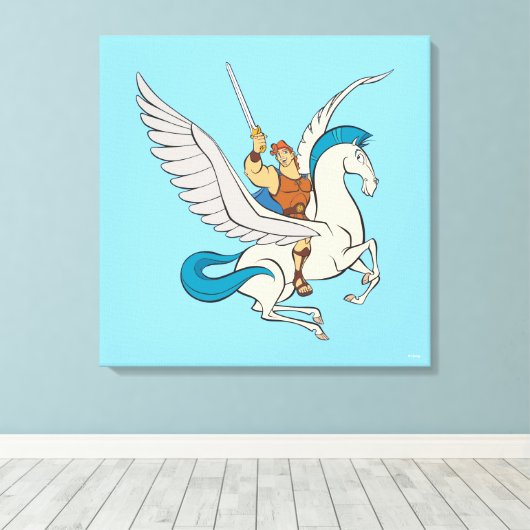 Hercules Riding Pegasus Canvas Print Leinwanddruck (Insitu (Holzboden))