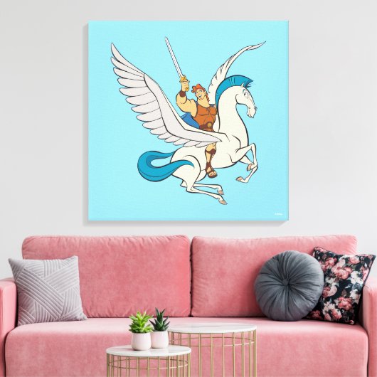 Hercules Riding Pegasus Canvas Print Leinwanddruck (Insitu (Wohnzimmer))