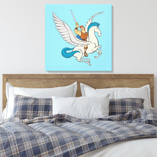 Hercules Riding Pegasus Canvas Print Leinwanddruck (Insitu (Schlafzimmer))