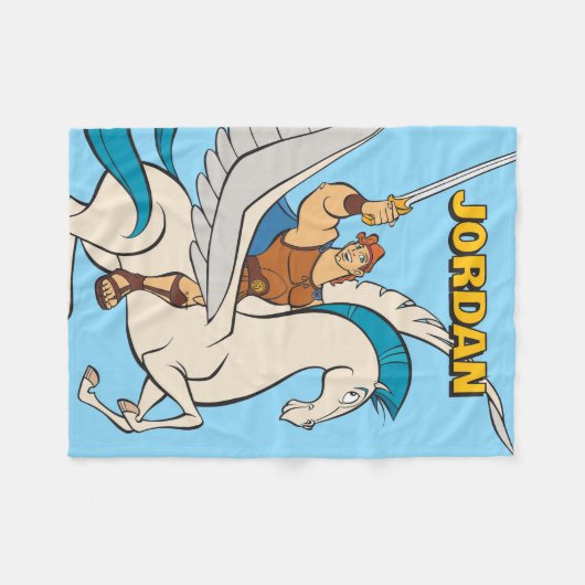 Hercules Riding Pegasus Fleece Blanket (Vorderseite (Horizontal))