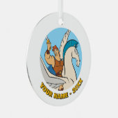 Hercules Riding Pegasus Metal Ornament (Vorderseite Rechts)