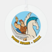 Hercules Riding Pegasus Metal Ornament Aus Metall (Rückseite)