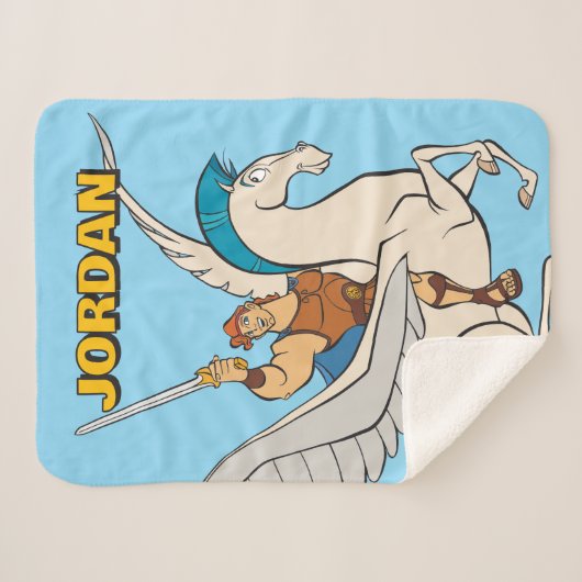Hercules Riding Pegasus Sherpa Blanket Sherpadecke (Vorderseite (Horizontal))