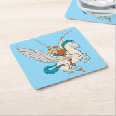 Hercules Riding Pegasus Square Paper Coaster Rechteckiger Pappuntersetzer (angewinkelt)