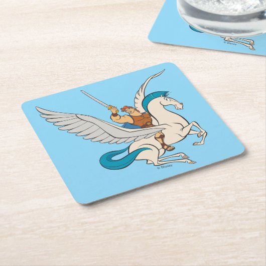 Hercules Riding Pegasus Square Paper Coaster Rechteckiger Pappuntersetzer (angewinkelt)