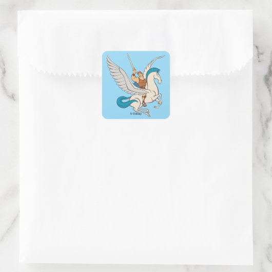 Hercules Riding Pegasus Square Sticker (Tasche)