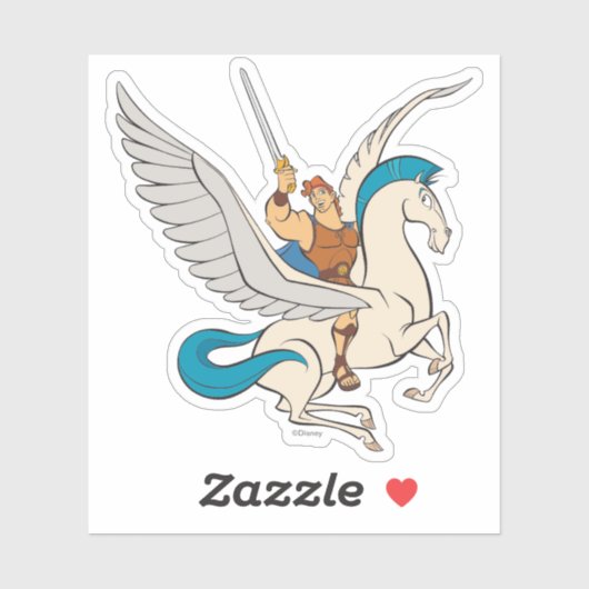 Hercules Riding Pegasus Sticker (Blatt)