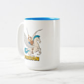 Hercules Riding Pegasus Two-Tone Coffee Mug Zweifarbige Tasse (Vorderseite Links)