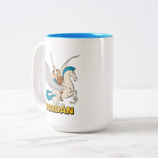 Hercules Riding Pegasus Two-Tone Coffee Mug Zweifarbige Tasse (Vorderseite Links)