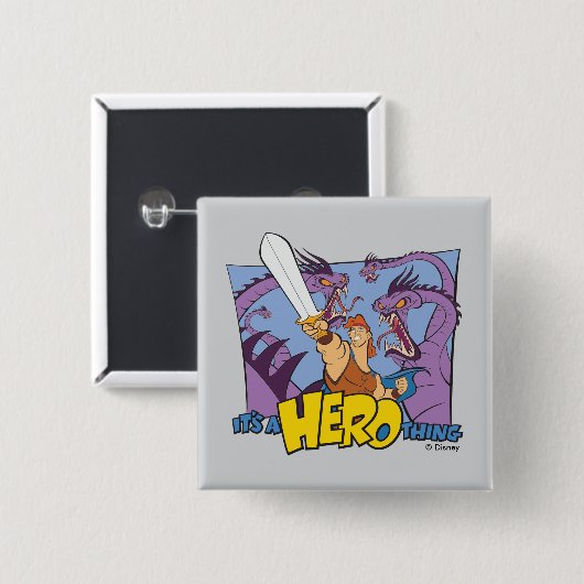 Hercules vs Hydra - It's a HERO Thing Button (Vorne & Hinten)