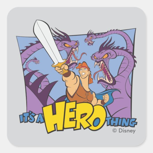 Hercules vs Hydra - It's a HERO Thing Square Stick Quadratischer Aufkleber (Vorderseite)