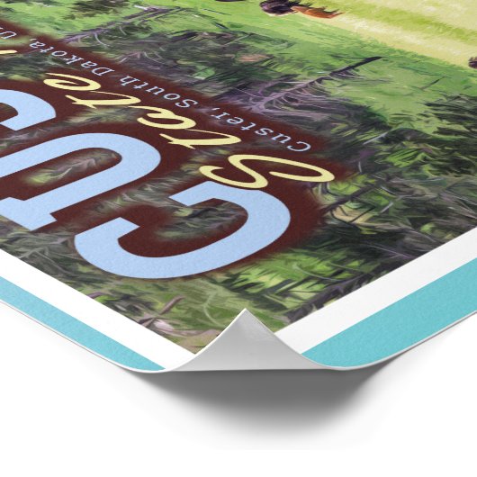 HERD BISON - KUNDENPARK STAAT - SÜDDAKOTA POSTER (Ecke)