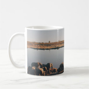 HERD OF ELEPHANT DRINKING WATER FROM LAKE KAFFEETASSE