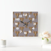 Herd of Elephants Quadratische Wanduhr (Zuhause)