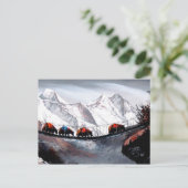 Herde der Bergjaks Himalaya Postkarte (Stehend Vorderseite)