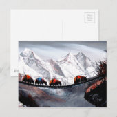 Herde der Bergjaks Himalaya Postkarte (Vorne/Hinten)