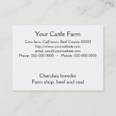 Herde der CharolaisMastvieh Visitenkarte (Rückseite)