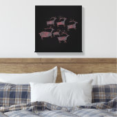 Herde der Elch-Petroglyphe Leinwanddruck (Insitu (Schlafzimmer))