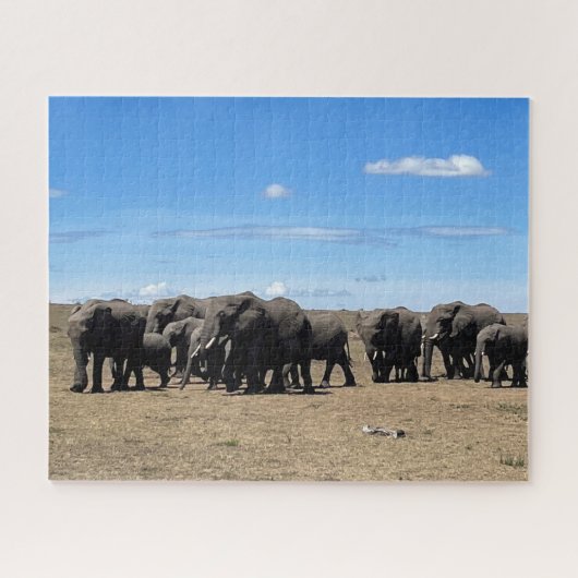 Herde der Elefanten Kenya Puzzle (Horizontal)