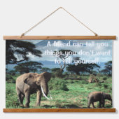Herde der Elefanten Wandteppich Mit Holzrahmen (Vorne)