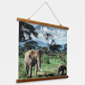 Herde der Elefanten Wandteppich Mit Holzrahmen (Gewinkelt)