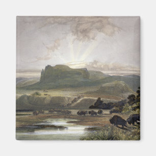 Herde des Bisons auf dem oberen Missouri, Magnet