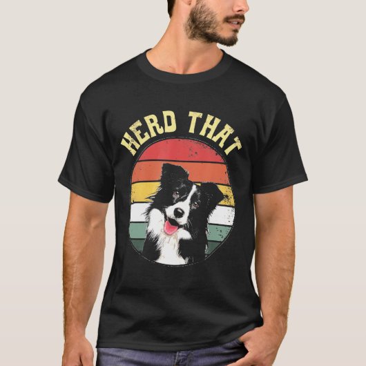 Herde, die Grenze Collie Hund Vater Mama T-Shirt (Vorderseite)
