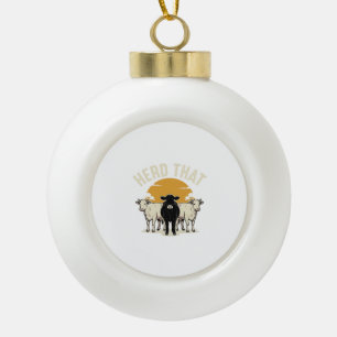 Herde jene lustige Kuh Vintage Gravur Design Keramik Kugel-Ornament