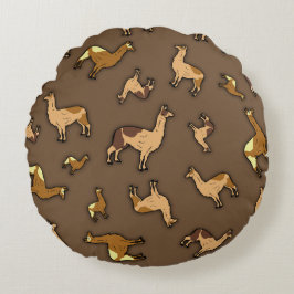 Herde von Llamas Rundes Kissen