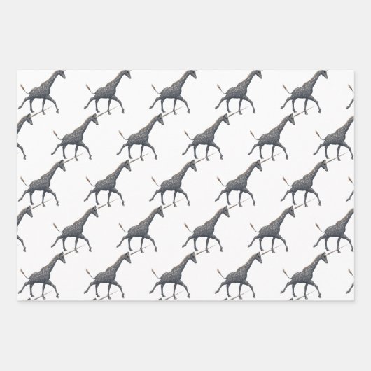 Herde von Silver Girafficorns gepolstertes Muster Geschenkpapier Set (Vorderseite)