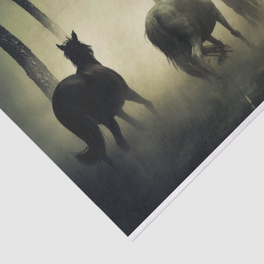 Herde wild lebender Pferde Seidenpapier (Ausschnitt)