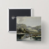 Herden des Bisons und der Elche auf dem Oberleder Button (Vorne & Hinten)