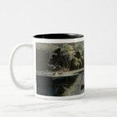 Herden des Bisons und der Elche auf dem Oberleder Zweifarbige Tasse (Links)