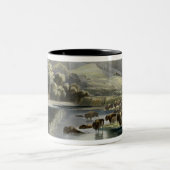 Herden des Bisons und der Elche auf dem Oberleder Zweifarbige Tasse (Mittel)