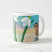 Herden des Frühlings - Wren-Vogel und Schneeröcke Jumbo-Tasse (Vorderseite Rechts)