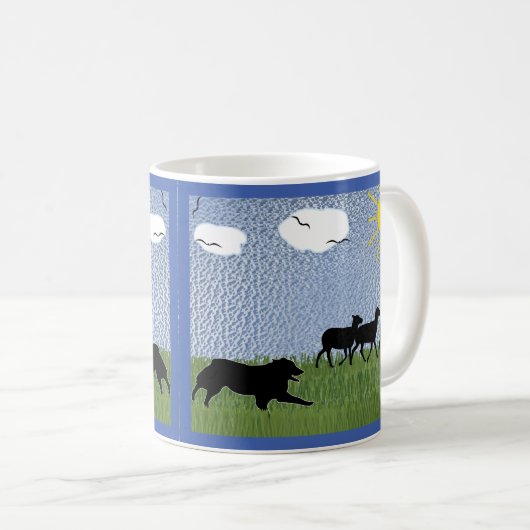 Herding - Driving the Sheep Aussie v3 Kaffeetasse (VorderseiteRechts)