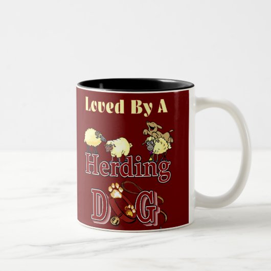 Herding Hund Eigentümer Geschenke Zweifarbige Tasse (Rechts)