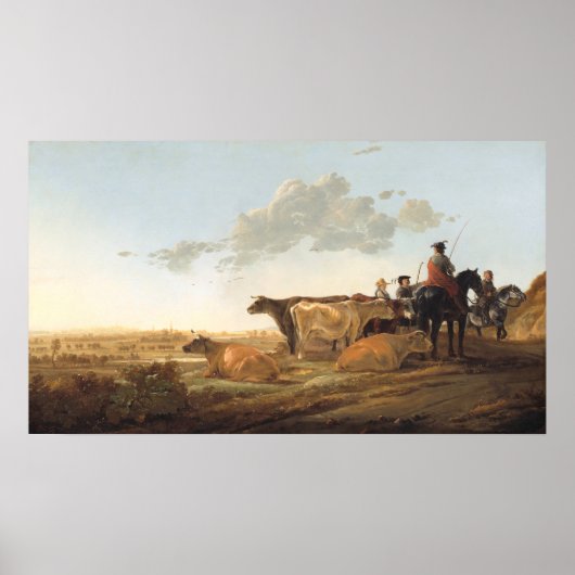 Herdsmen - Aelbert Cuyp Fine Art Poster (Vorne)