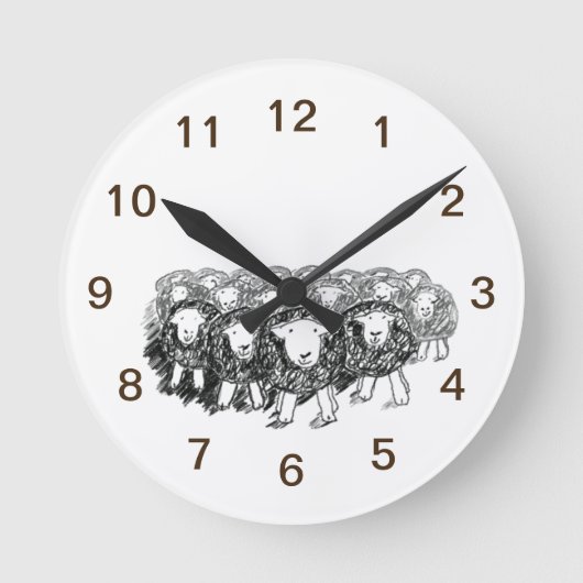 Herdwick Flock Clock Runde Wanduhr (Vorderseite)
