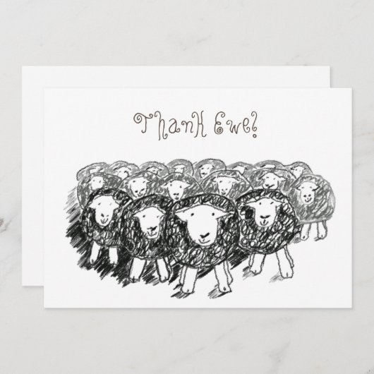 Herdwick Flock Danke-Karte Dankeskarte (Vorne/Hinten)