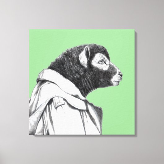 Herdwick Lamb in Trench Coat (Moegi) Leinwanddruck (Vorderseite)