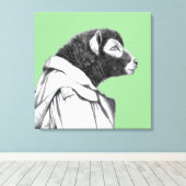 Herdwick Lamb in Trench Coat (Moegi) Leinwanddruck (Insitu (Holzboden))